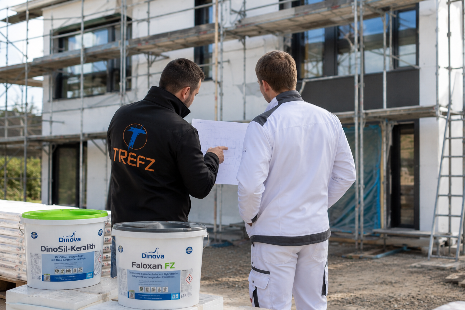 Persönliche technische Beratung von Farben Trefz direkt auf der Baustelle