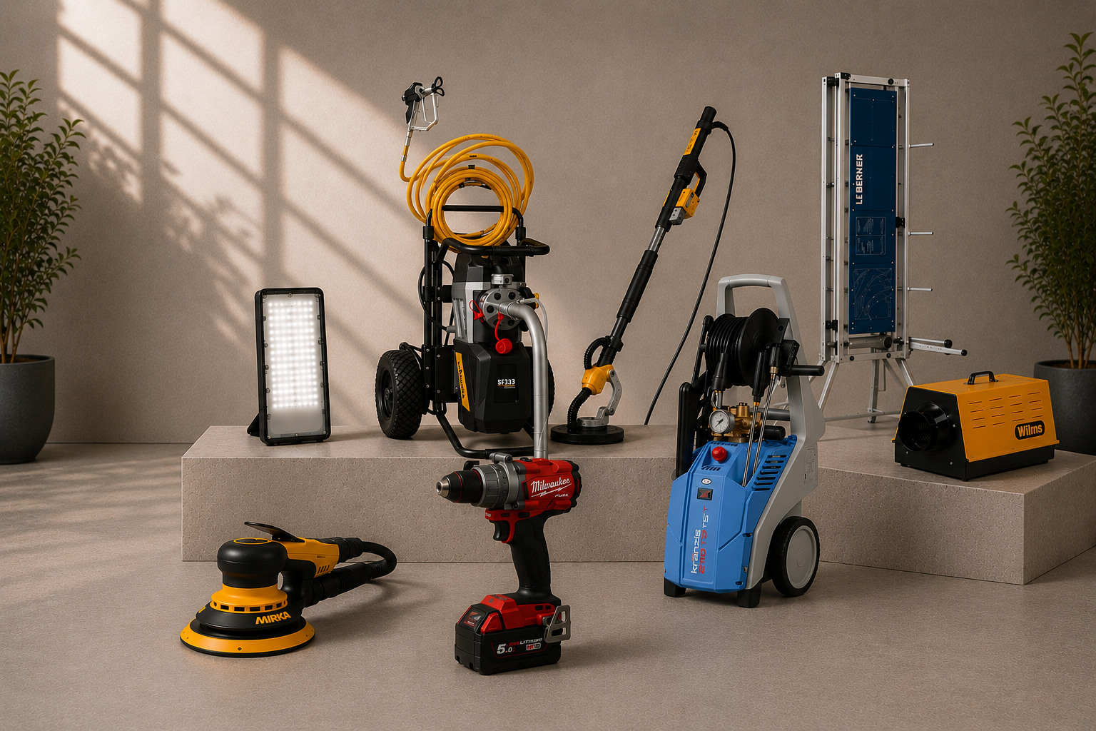 Professionelle Elektro-, Spritz-, Schleif- und Reinigungstechnik sowie Baustellenbeleuchtung
